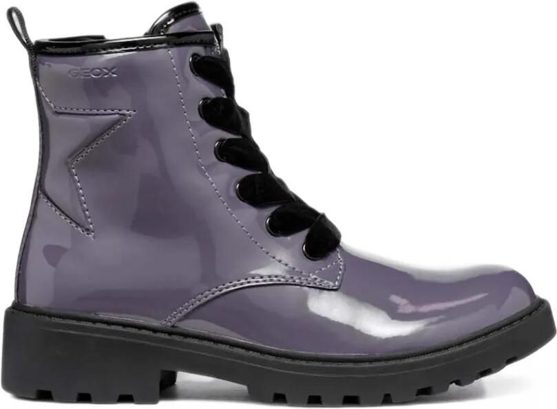 Geox Kids Casey star-patchwork ankle boots Paars