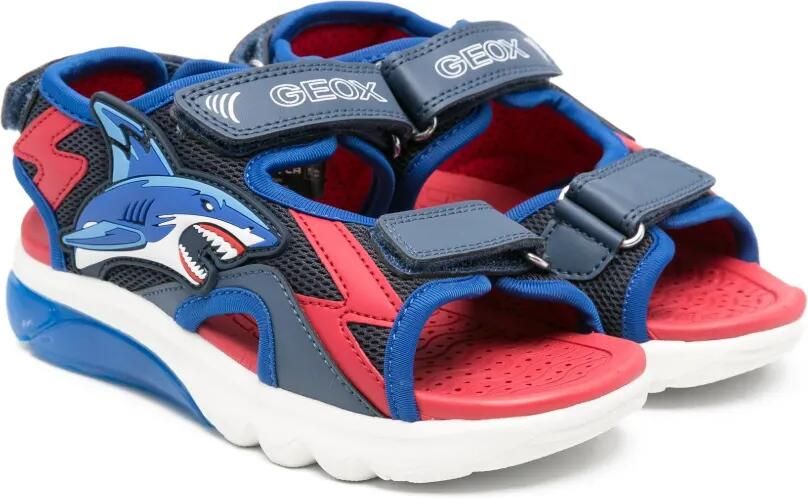 Geox Kids Ciberdron sandalen met haaienpatch Blauw