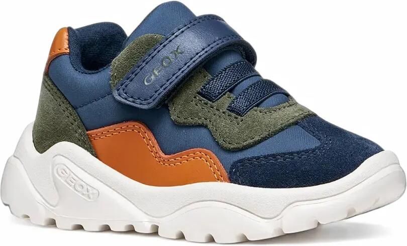 Geox Kids Ciufciuf panelled touch-strap sneakers Blauw