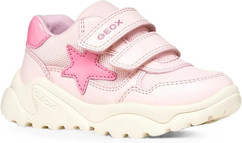 Geox Kids Ciufciuf sneakers met klittenband en ster-patch Roze