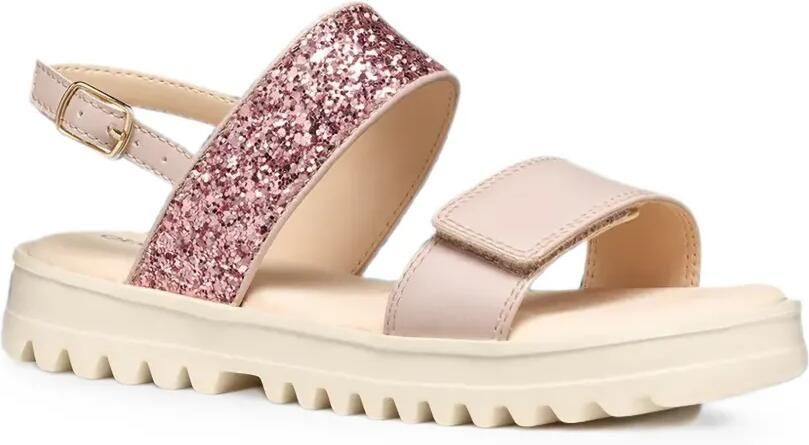 Geox Kids Coralie sandalen met glitterdetail en klittenband Roze