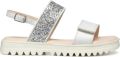 Geox Kids Coralie sandalen met glitterdetail en klittenband Zilver - Zilver