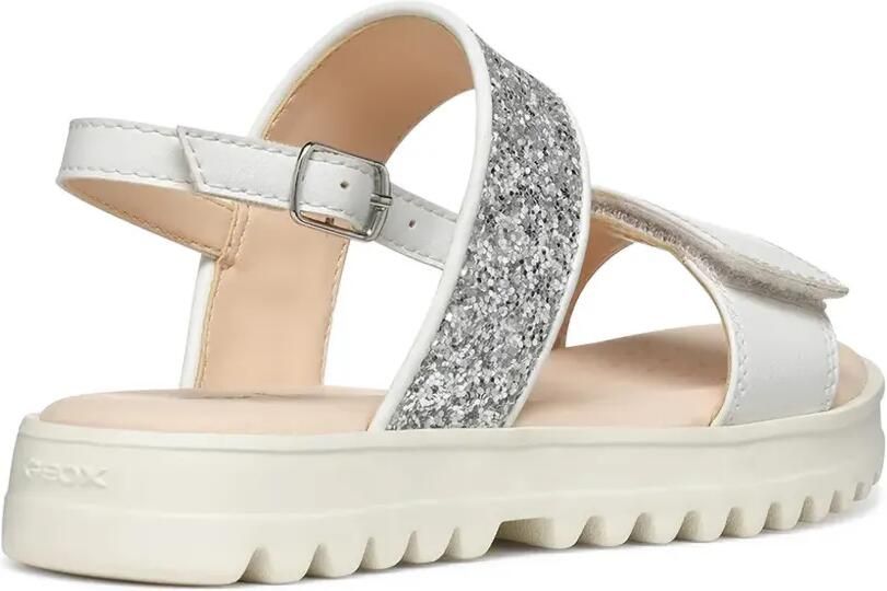 Geox Kids Coralie sandalen met glitterdetail en klittenband Zilver - Foto 2