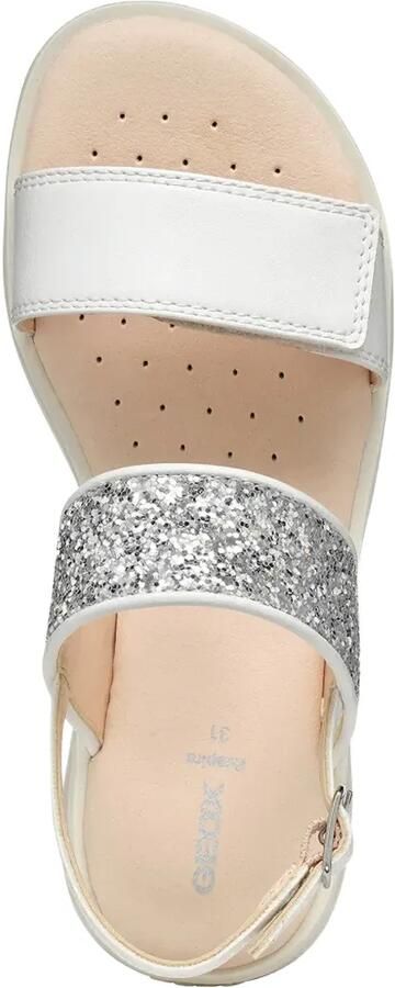 Geox Kids Coralie sandalen met glitterdetail en klittenband Zilver - Foto 4