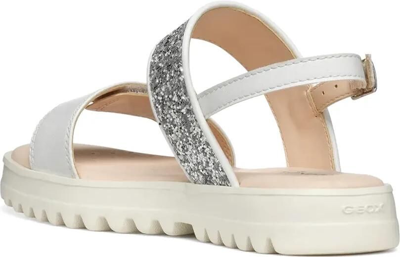 Geox Kids Coralie sandalen met glitterdetail en klittenband Zilver - Foto 3
