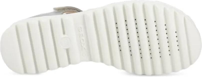 Geox Kids Coralie sandalen met klittenband en glitters-effect Zilver - Foto 3