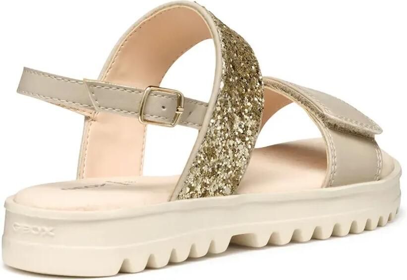 Geox Kids Coralie sandalen met plateauzool en glitters Beige - Foto 2