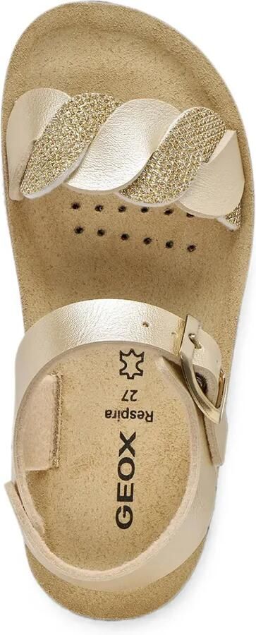 Geox Kids Costarei gevlochten sandalen met glitters Goud - Foto 4