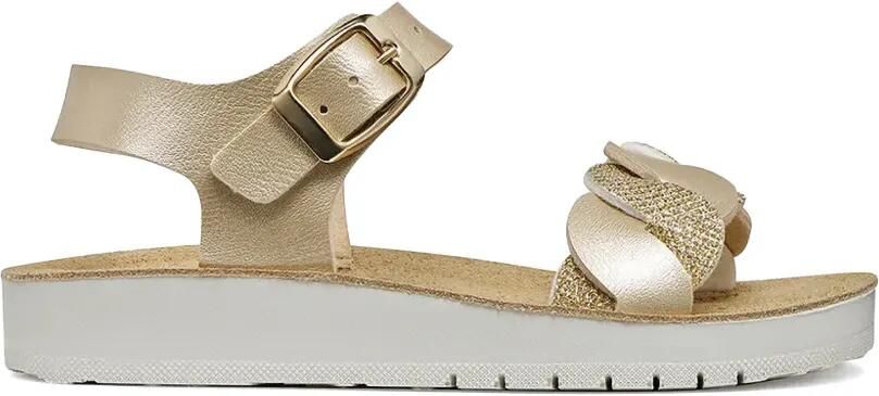 Geox Kids Costarei gevlochten sandalen met glitters Goud - Foto 5