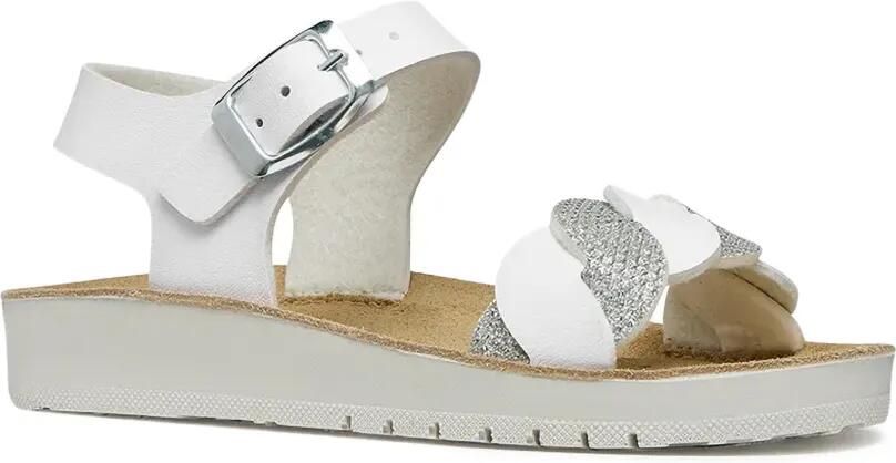 Geox Kids Costarei sandalen met gevlochten bandje en glitters Wit - Foto 4