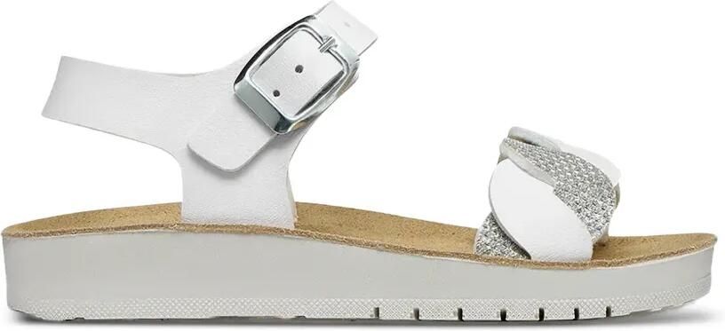 Geox Kids Costarei sandalen met gevlochten bandje en glitters Wit - Foto 5