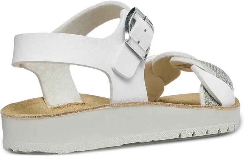 Geox Kids Costarei sandalen met gevlochten bandje en glitters Wit - Foto 2