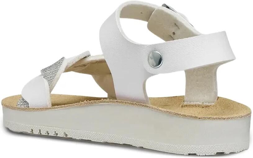 Geox Kids Costarei sandalen met gevlochten bandje en glitters Wit - Foto 3
