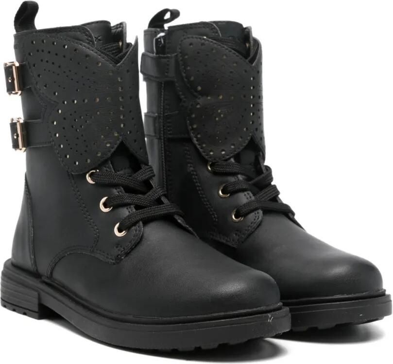 Geox Kids Eclair enkellaarzen met vlinderdetail Zwart