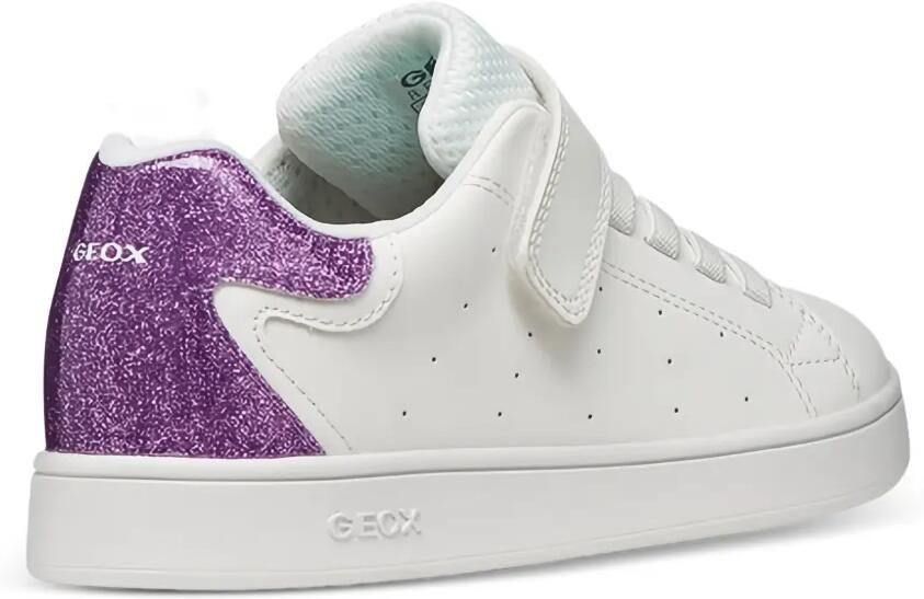 Geox Kids Eclyper sneakers met glitters en klittenband Wit - Foto 2