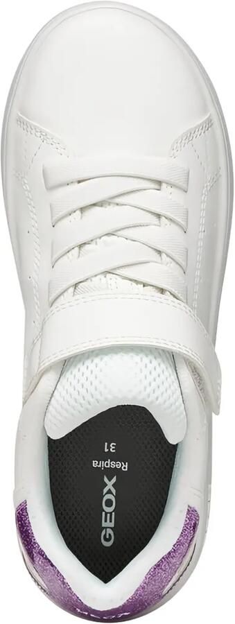 Geox Kids Eclyper sneakers met glitters en klittenband Wit - Foto 5