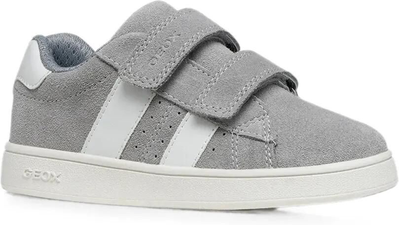 Geox Kids Eclyper suède sneakers met klittenband Grijs