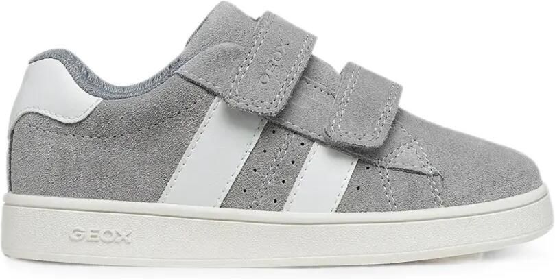 Geox Kids Eclyper suède sneakers met klittenband Grijs - Foto 4