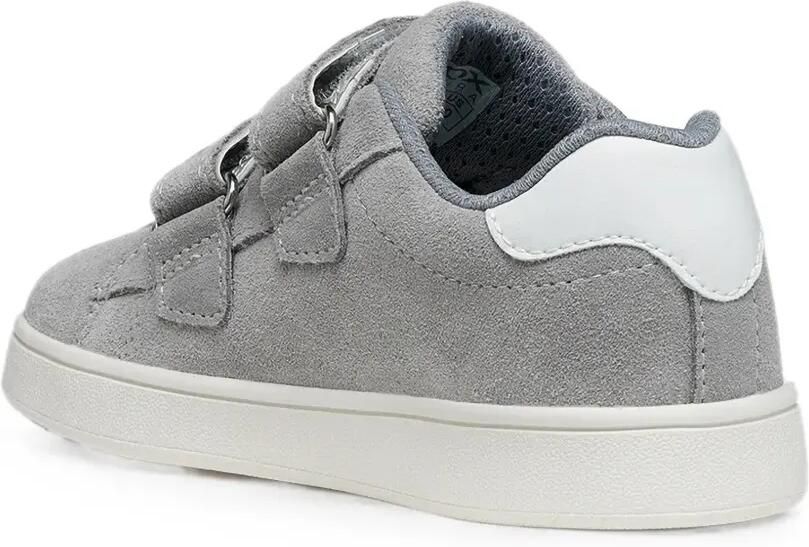 Geox Kids Eclyper suède sneakers met klittenband Grijs - Foto 3