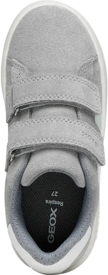 Geox Kids Eclyper suède sneakers met klittenband Grijs - Foto 5