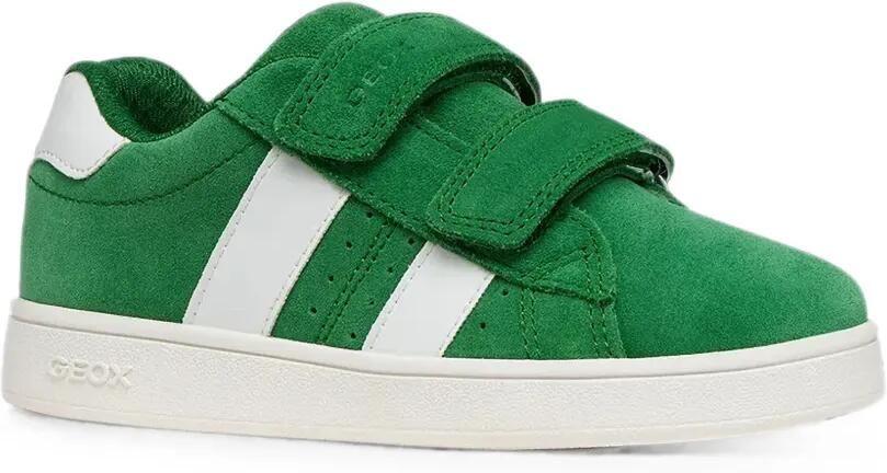 Geox Kids Eclyper suède sneakers met klittenband Groen