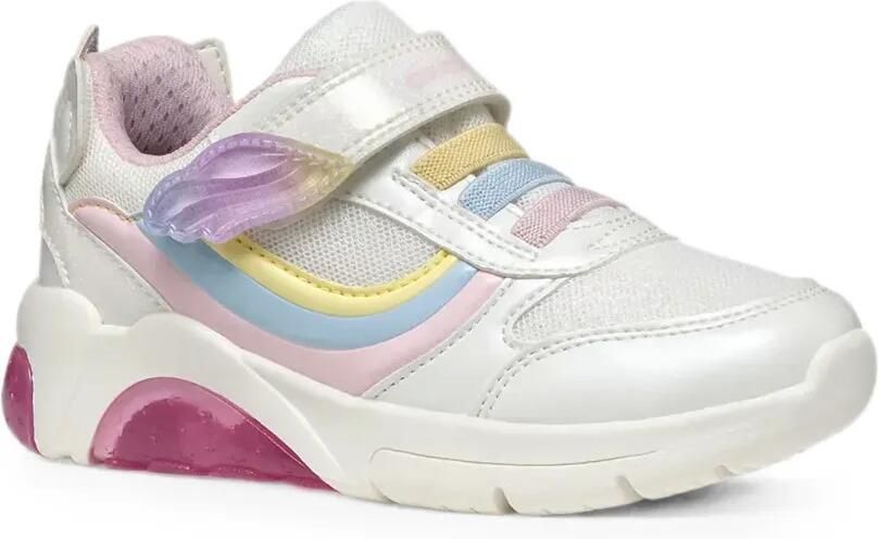 Geox Kids Fadinlight sneakers met klittenband en vleugeldetail Wit
