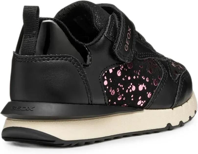 Geox Kids Fastics sneakers met metallic-print en klittenband Zwart - Foto 2