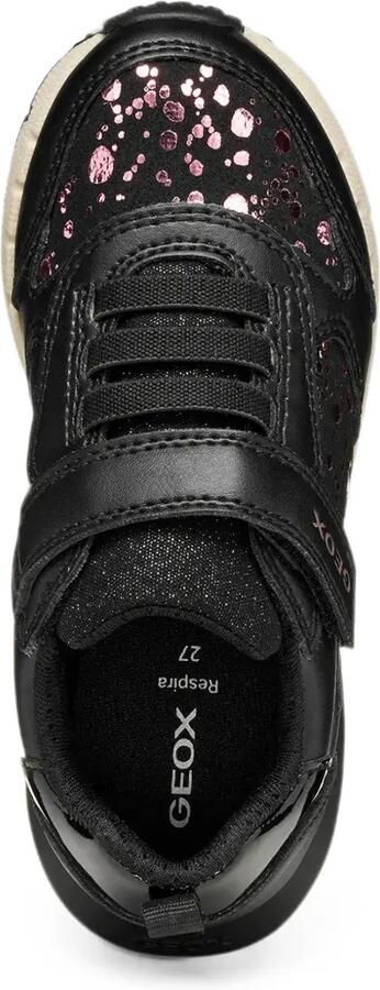 Geox Kids Fastics sneakers met metallic-print en klittenband Zwart - Foto 5