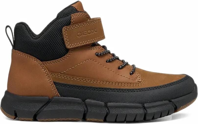 Geox Kids Flexyper lace-up touch-strap boots Bruin