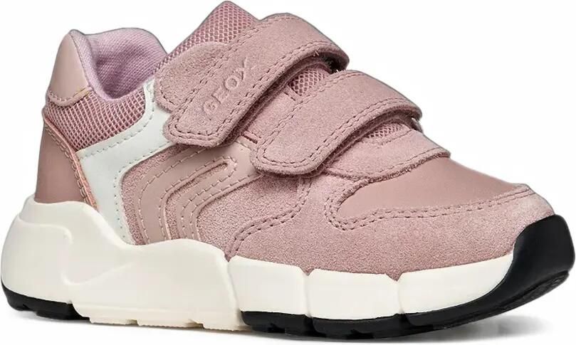 Geox Kids Flexyper mini sneakers met klittenband en vlakken Roze