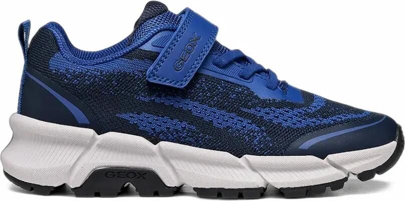 Geox Kids Flexyper Plus sneakers van gebreid mesh met klittenband Blauw