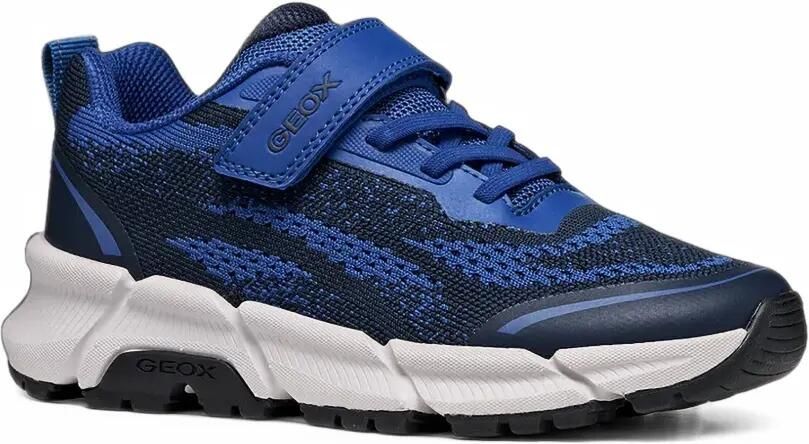 Geox Kids Flexyper Plus sneakers van gebreid mesh met klittenband Blauw - Foto 3