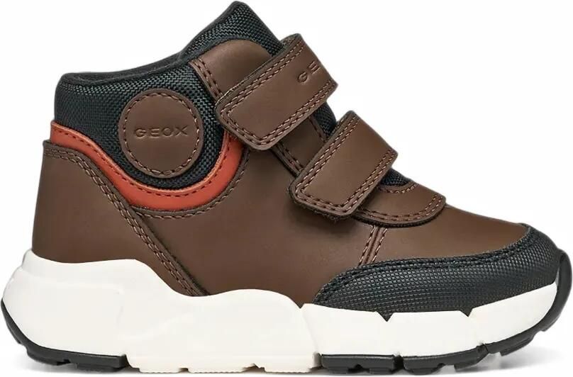 Geox Kids Flexyper sneakers met klittenband Bruin - Foto 4