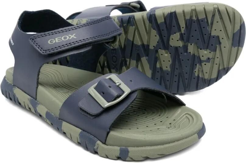 Geox Kids Fusbetto sandalen met camouflageprint en gespsluiting Blauw - Foto 3