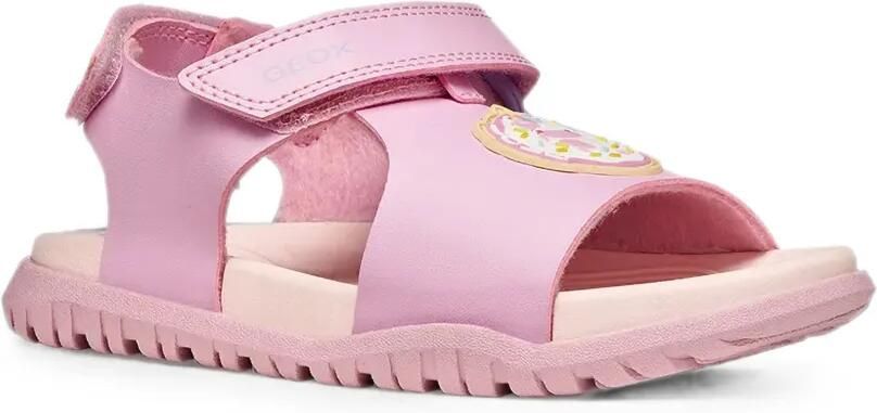 Geox Kids Fusbetto sandalen met donutpatch en klittenband Roze