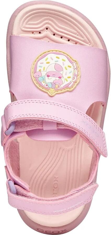 Geox Kids Fusbetto sandalen met donutpatch en klittenband Roze - Foto 2