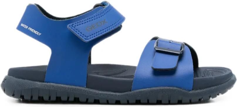 Geox Kids Fusbetto sandalen met klittenband en gespdetail Blauw