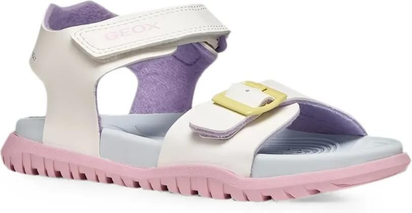 Geox Kids Fusbetto sandalen met klittenband en gespdetail Wit
