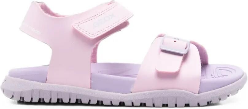 Geox Kids Fusbetto sandalen met klittenband en gespsluiting Roze