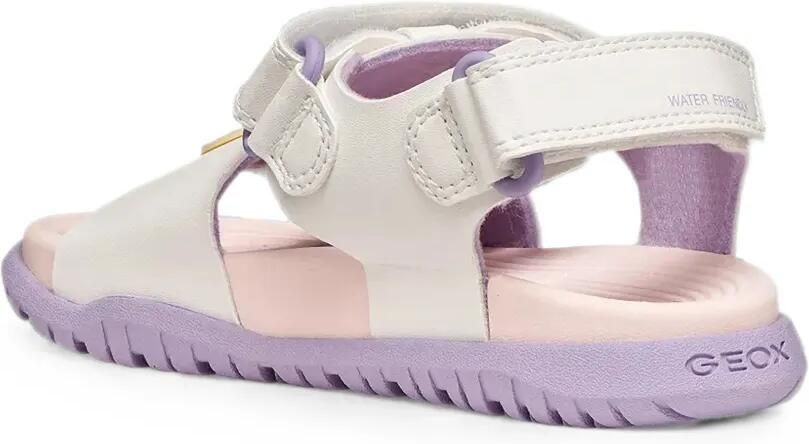 Geox Kids Fusbetto sandalen met klittenband en opgestikt detail Wit