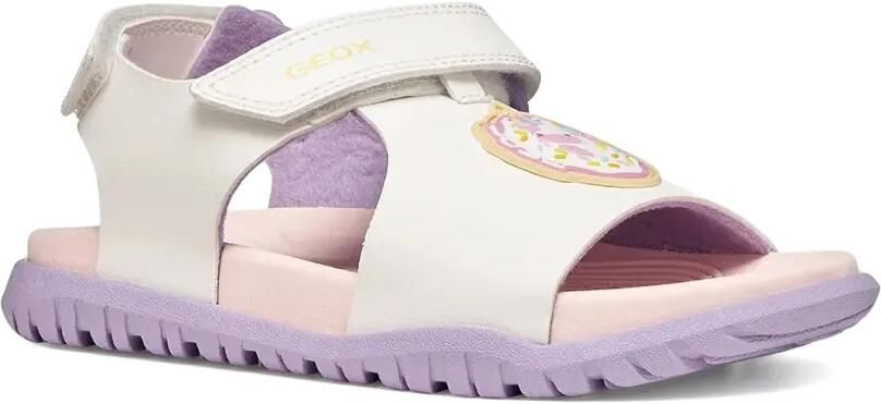 Geox Kids Fusbetto sandalen met klittenband en opgestikt detail Wit - Foto 4