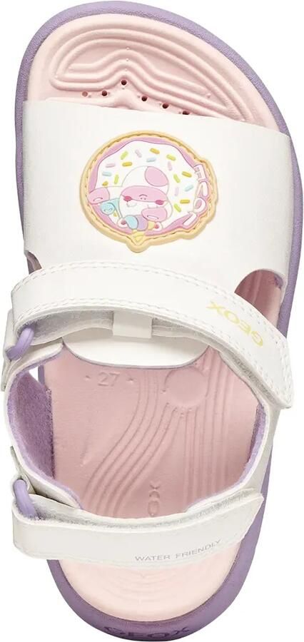 Geox Kids Fusbetto sandalen met klittenband en opgestikt detail Wit - Foto 2