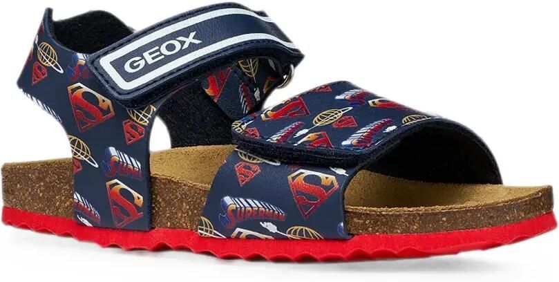 Geox Kids Ghita sandalen met klittenband en Super -print Blauw