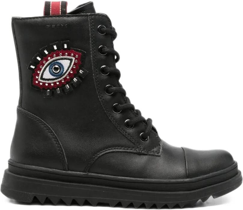 Geox Kids Gillyjaw laarzen met oog-patch Zwart