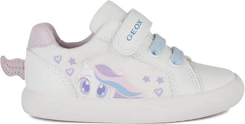 Geox Kids Gisli sneakers met eenhoornprint Wit