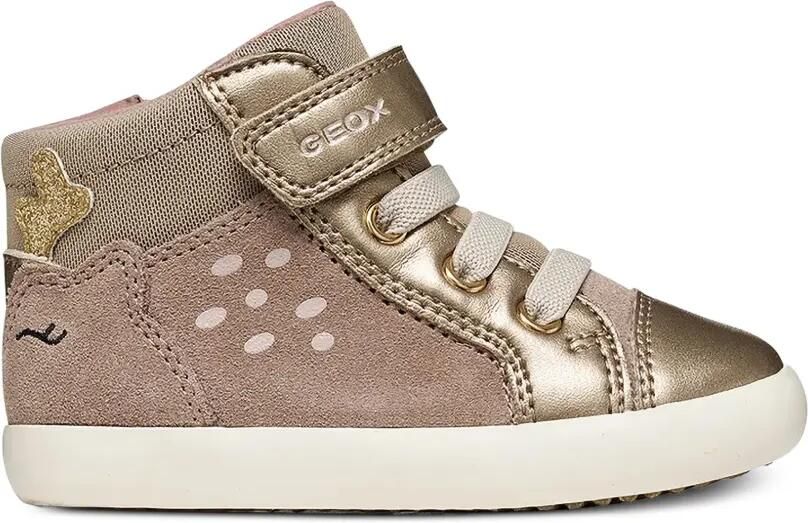 Geox Kids Gisli sneakers met klittenband Bruin