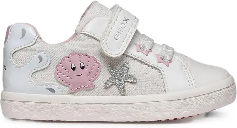 Geox Kids Gisli sneakers met klittenband en schelpenpatch Wit - Foto 4