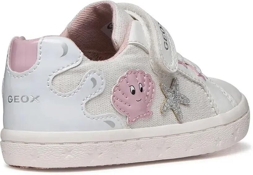 Geox Kids Gisli sneakers met klittenband en schelpenpatch Wit - Foto 2