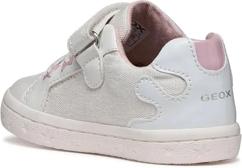 Geox Kids Gisli sneakers met klittenband en schelpenpatch Wit - Foto 3