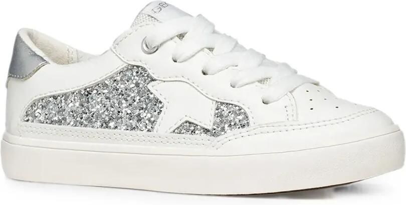 Geox Kids Gisli sneakers met sterpatch en glitterdetail Wit